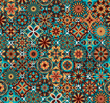 Papier peint carrelage coloré mosaïque ancienne - TenStickers