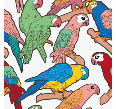 Papier peint perroquets variété rétro - TenStickers