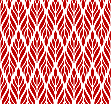 Papier peint rouge motifs en forme de feuilles - TenStickers