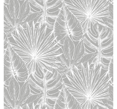 Papier peint salon Palmier tropical gris clair - TenStickers