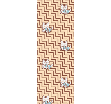 Papier peint chat motif félin géométrique - TenStickers