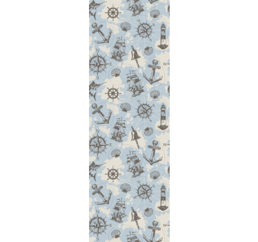 Papier peint salon motifs nautiques - TenStickers