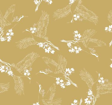 Tapisserie salon Fleurs et oiseaux japonais - TenStickers