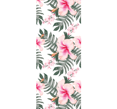 Papier peint fleur sticker rose orchidée - TenStickers