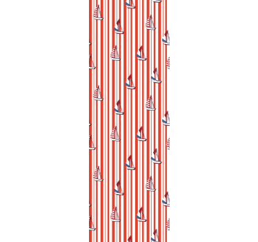 Papier peint ligne verticale motif voilier rouge - TenStickers