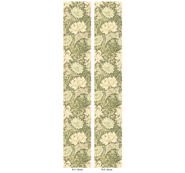 Papier peint fleurs art nouveau chrysanthème - TenStickers