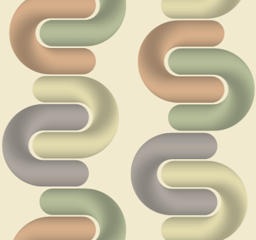 Papier peint salon calque de formes courbes - TenStickers