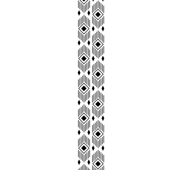 Papier peint motif noir et blanc style aztèque - TenStickers