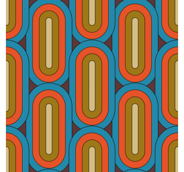 Papier peint salon rétro arrondis bleus - TenStickers