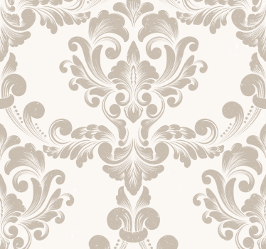 Papier peint baroque beige classique Damassé - TenStickers