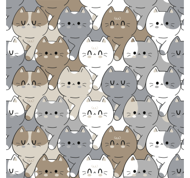 Papier peint chambre enfant illustration de chats - TenStickers