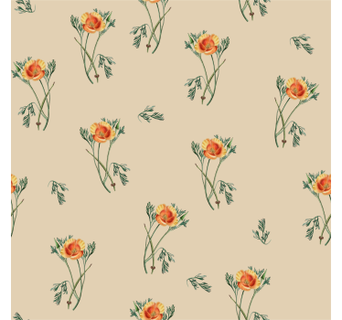 Papier peint dessin fleurs d'oranger - TenStickers