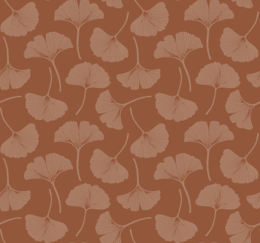 Papier peint terracotta feuilles de ginkgo - TenStickers