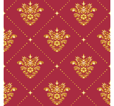 Papier peint baroque motif damassé doré - TenStickers