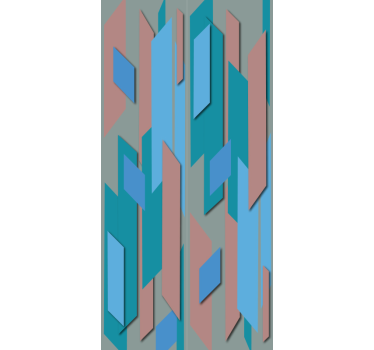 Papier peint salon formes abstraites bleues et roses - TenStickers