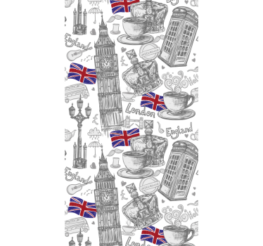 Papier peint villes et pays motifs de Londres et drapeau - TenStickers