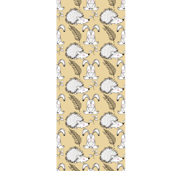 Papier peint animaux modèle de lapin et de hérisson - TenStickers