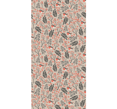 Papier peint salon oiseaux et fleurs - TenStickers