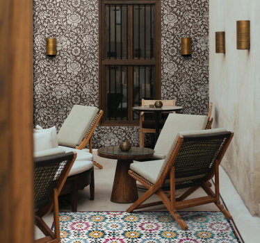 Papier peint motif floral vintage - TenStickers