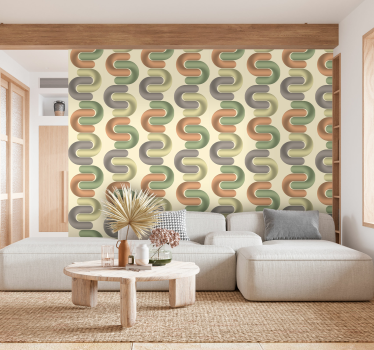 Papier peint salon calque de formes courbes - TenStickers