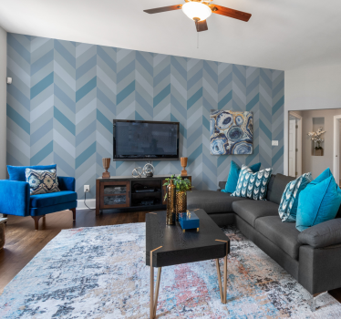 Tapisserie style nordique tons bleus - TenStickers