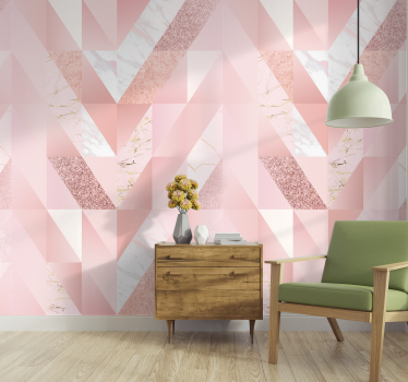 Papier peint effet marbre rose - TenStickers