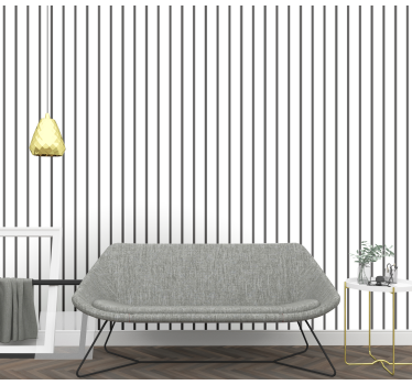 Papier peint rayures Marin noir et blanc - TenStickers