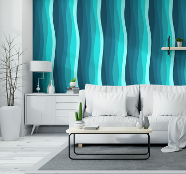 Papier peint salon motif de vague - TenStickers