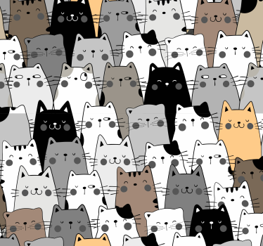 Papier peint chat modèles de chats ludiques - TenStickers