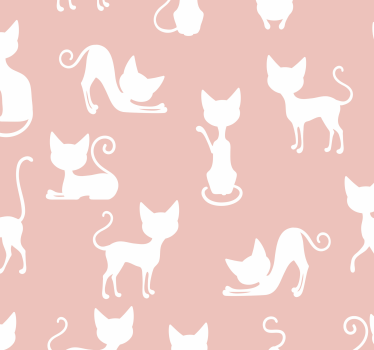 Papier peint chambre rose chats d'étirement abstraits - TenStickers