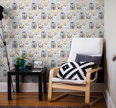 Papier peint animaux motif de hibou - TenStickers