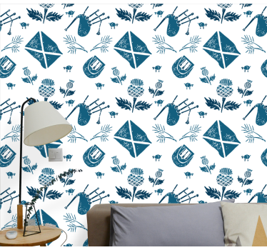 Papier peint salon motifs médiévaux - TenStickers