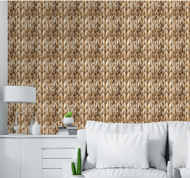 Papier peint autres textures motif carré en jute artisanal - TenStickers