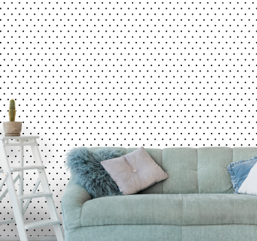 Papier peint avec rond Points réguliers sur fond blanc - TenStickers
