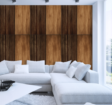 Papier peint bois effet lambris contemporain - TenStickers