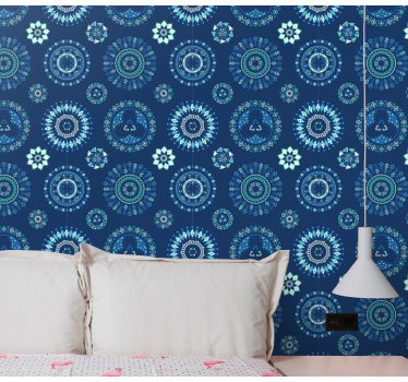 Papier peint salon essence de tuile de mandala - TenStickers