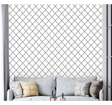 Papier peint salon motif de carrelage élégant - TenStickers