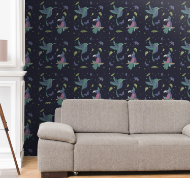 Papier peint perroquets et piverts - TenStickers