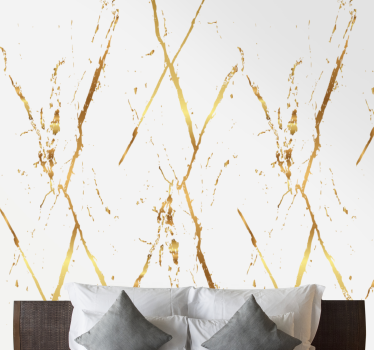 Papier peint chambre Rayures de marbre d'or - TenStickers