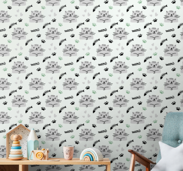 Papier peint chat modèles de chatons ludiques - TenStickers