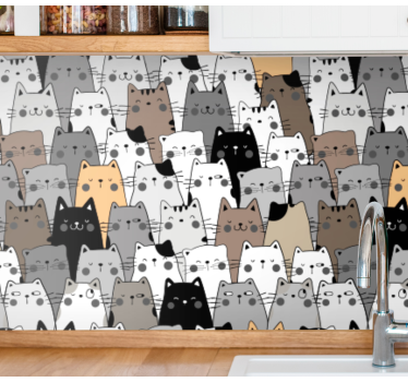 Papier peint chat modèles de chats ludiques - TenStickers