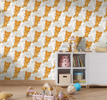 Papier peint chat motif de chats angéliques - TenStickers