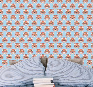 Papier peint chat visages de tigre mignons - TenStickers