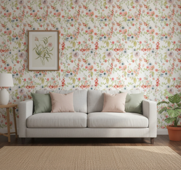 Papier peint classique branches florales - TenStickers