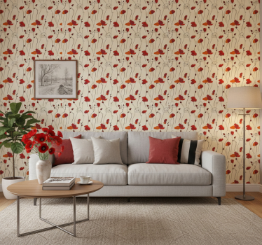 Papier peint classique coquelicots - TenStickers