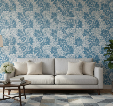 Papier peint classique style victorien bleu - TenStickers
