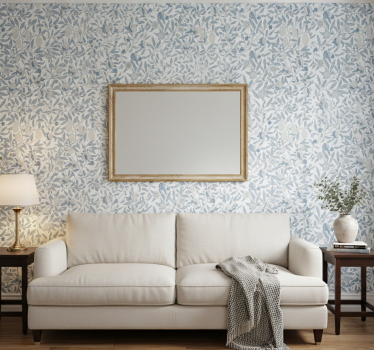 Papier peint classique fleurs bleues style victorien - TenStickers