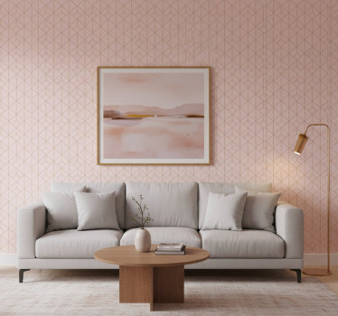 Papier peint classique motif régulier rose et doré - TenStickers
