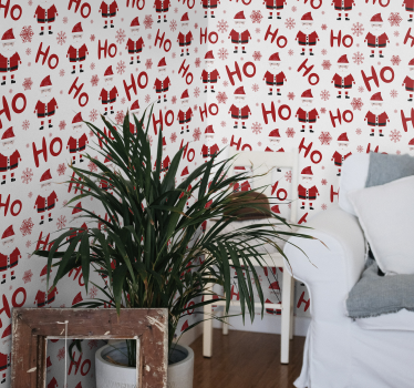 Papier peint de salon de modèle de père noël et de hohoho - TenStickers