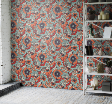 Papier peint décoratif floral paisley - TenStickers